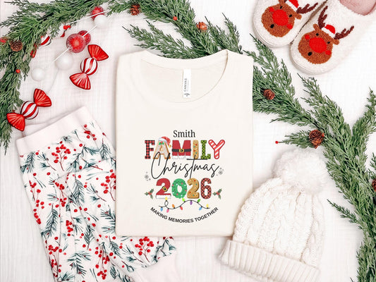 Personalized Family Christmas 2026 Making Memories Together Shirt: Custom Holiday Party Tees