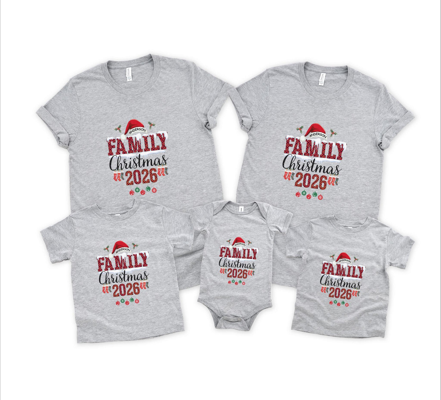 Personalized Family Christmas 2026 Shirt: Buffalo Plaid Holidy Party Outfit