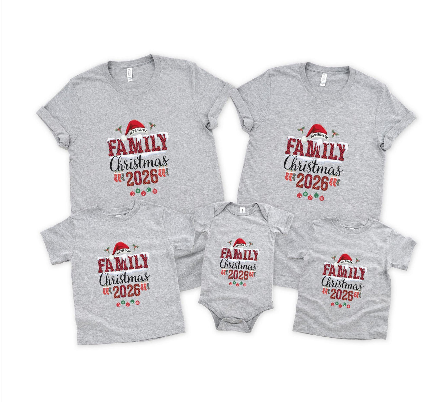 Personalized Family Christmas 2026 Shirt: Buffalo Plaid Holidy Party Outfit