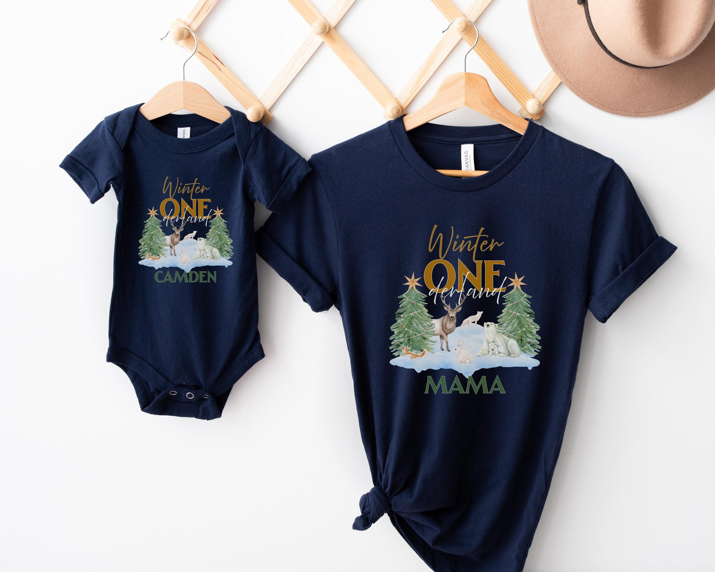 Winter Onederland Christmas Matching Family First Birthday Shirts: Wild Animals 1st Birthday Party Outfit