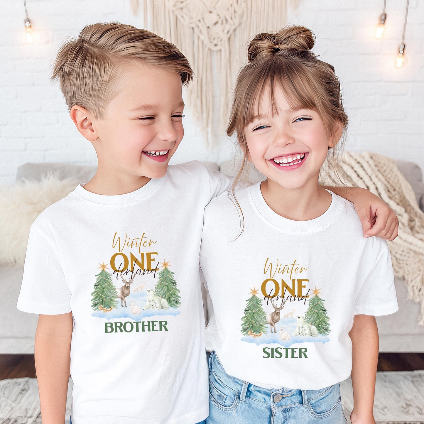Winter Onederland Christmas Matching Family First Birthday Shirts: Wild Animals 1st Birthday Party Outfit