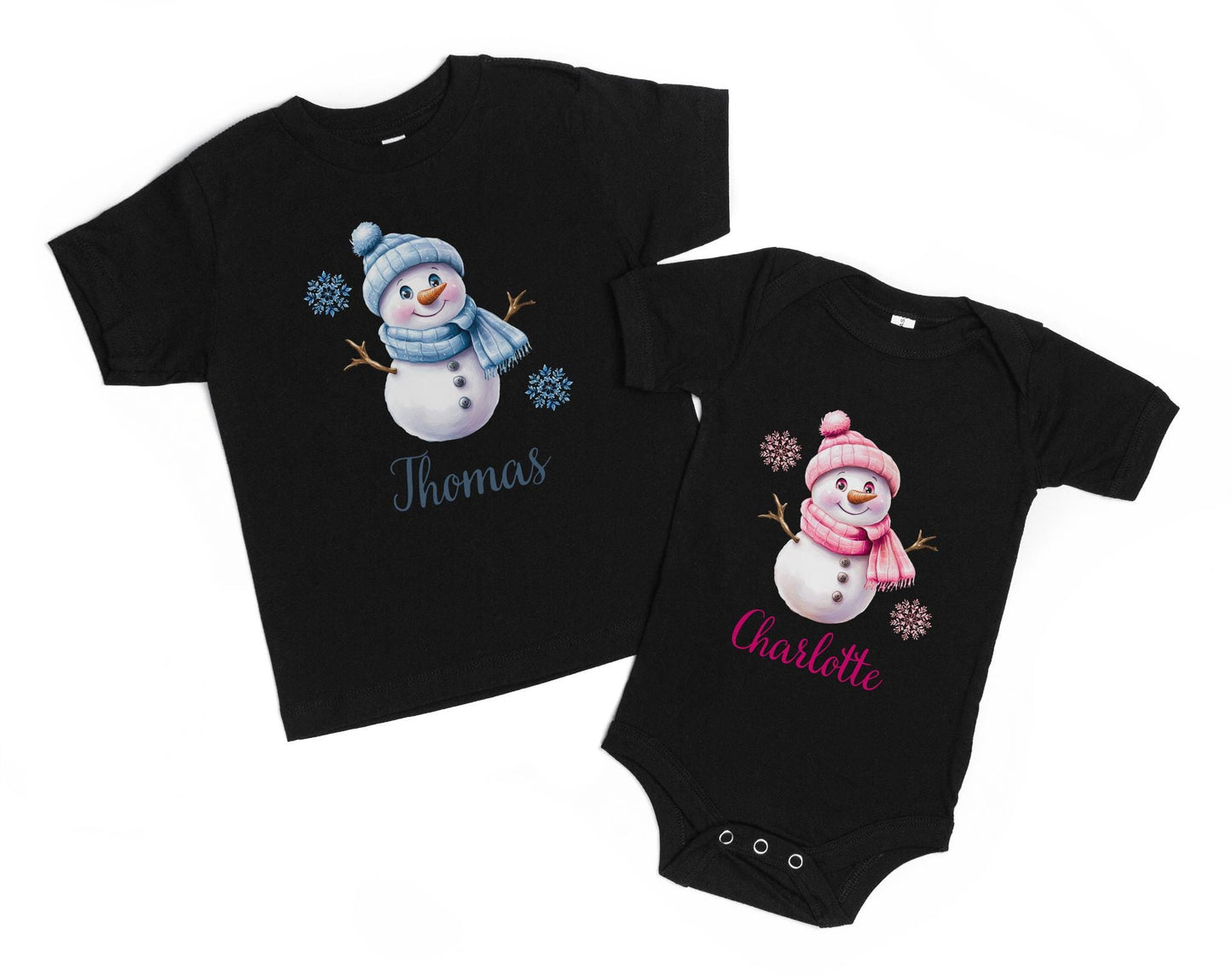 Personalized Snowman Winter Kids Shirt: Custom Christmas Party Outfit