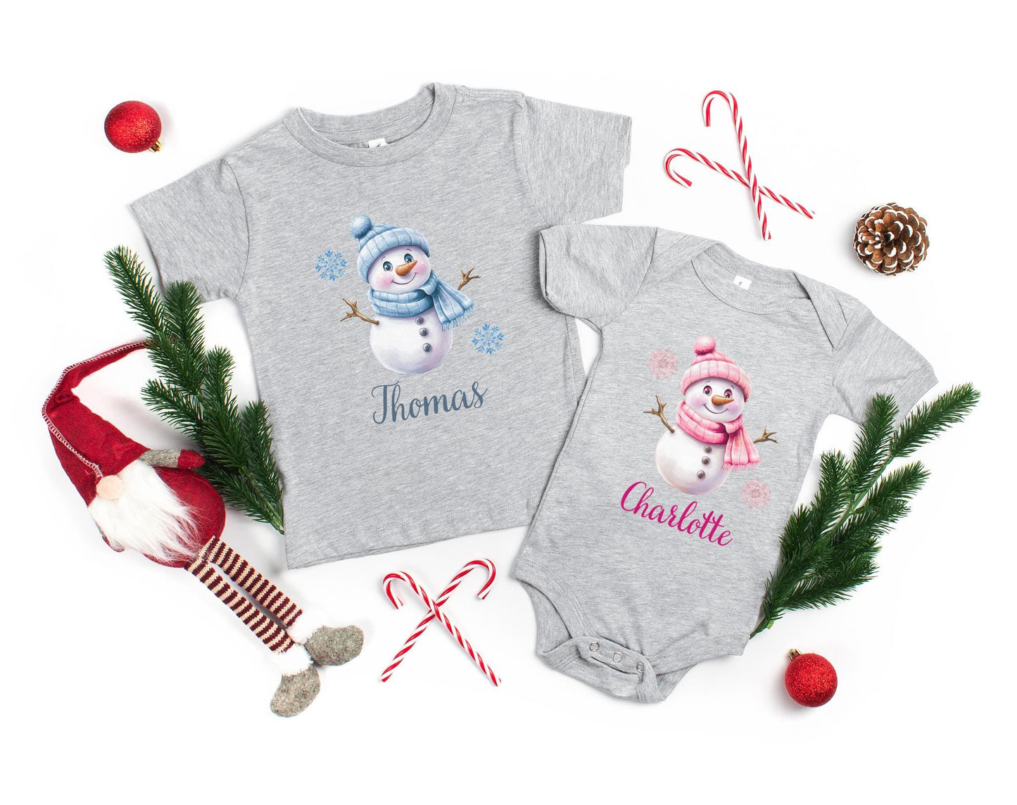 Personalized Snowman Winter Kids Shirt: Custom Christmas Party Outfit