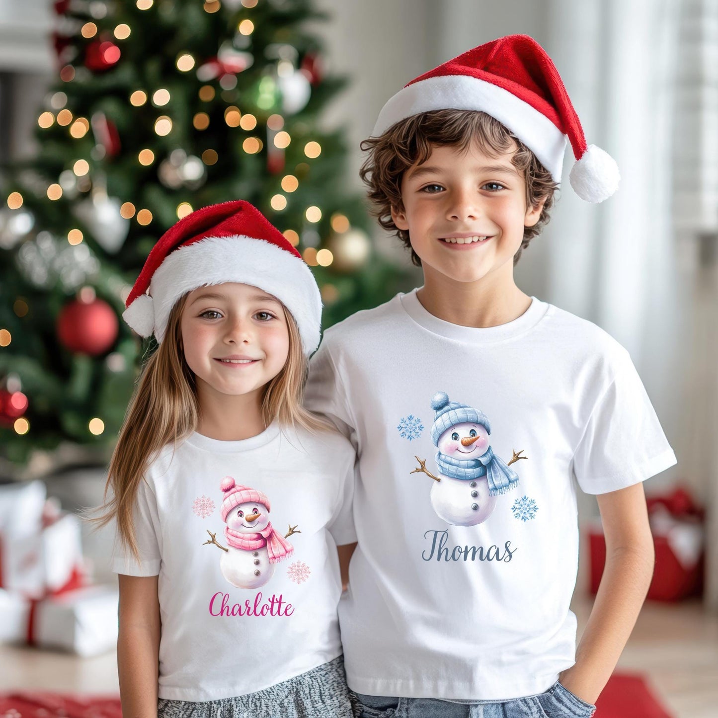 Personalized Snowman Winter Kids Shirt: Custom Christmas Party Outfit