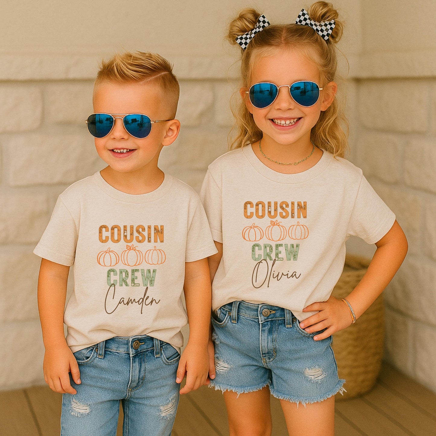 Custom Cousin Crew Pumpkin Shirt: Kids Toddler Youth Adults Pumpkin Patch Fall Outfit