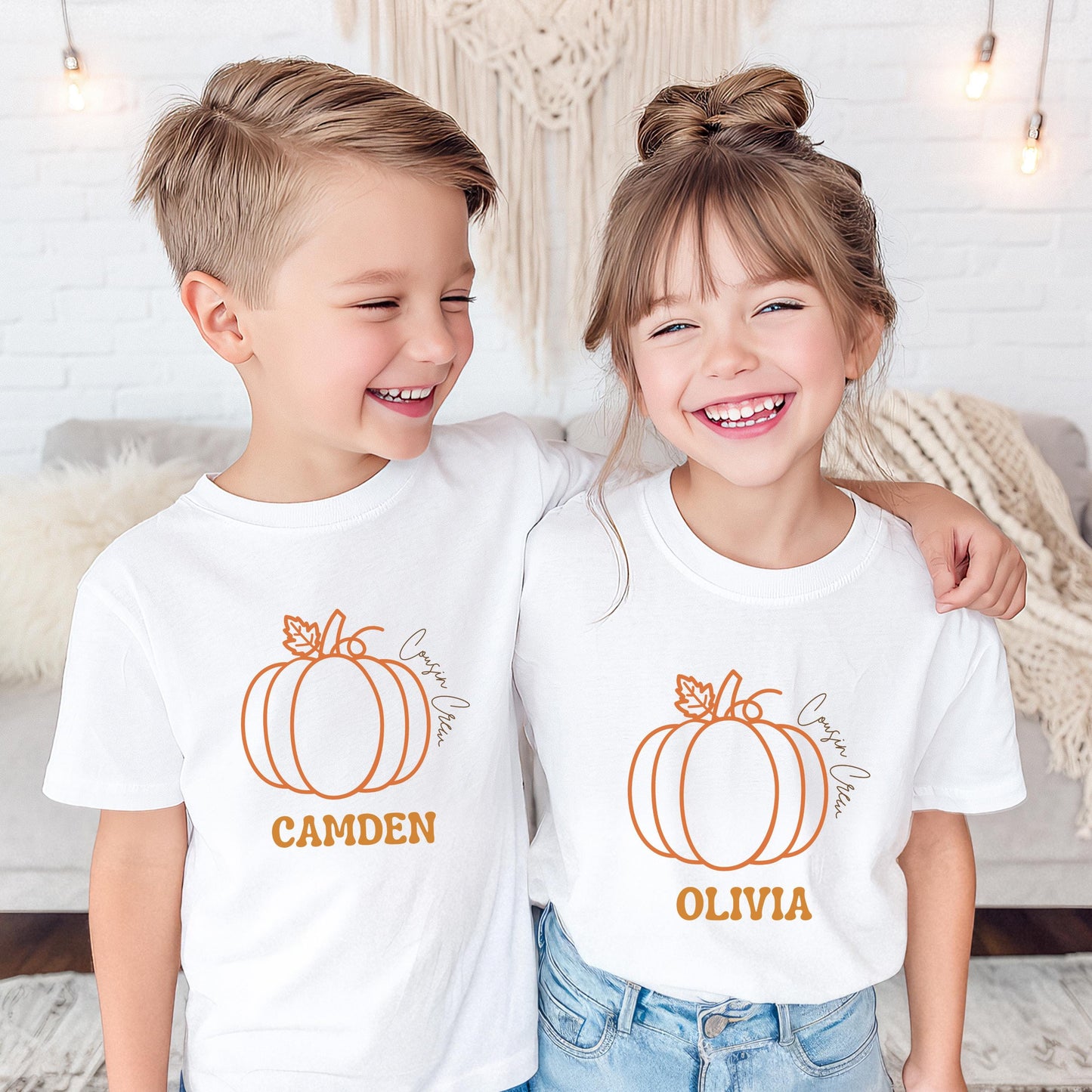 Custom Cousin Crew Pumpkin Shirt: Kids Toddler Youth Adults Pumpkin Patch Fall Outfit