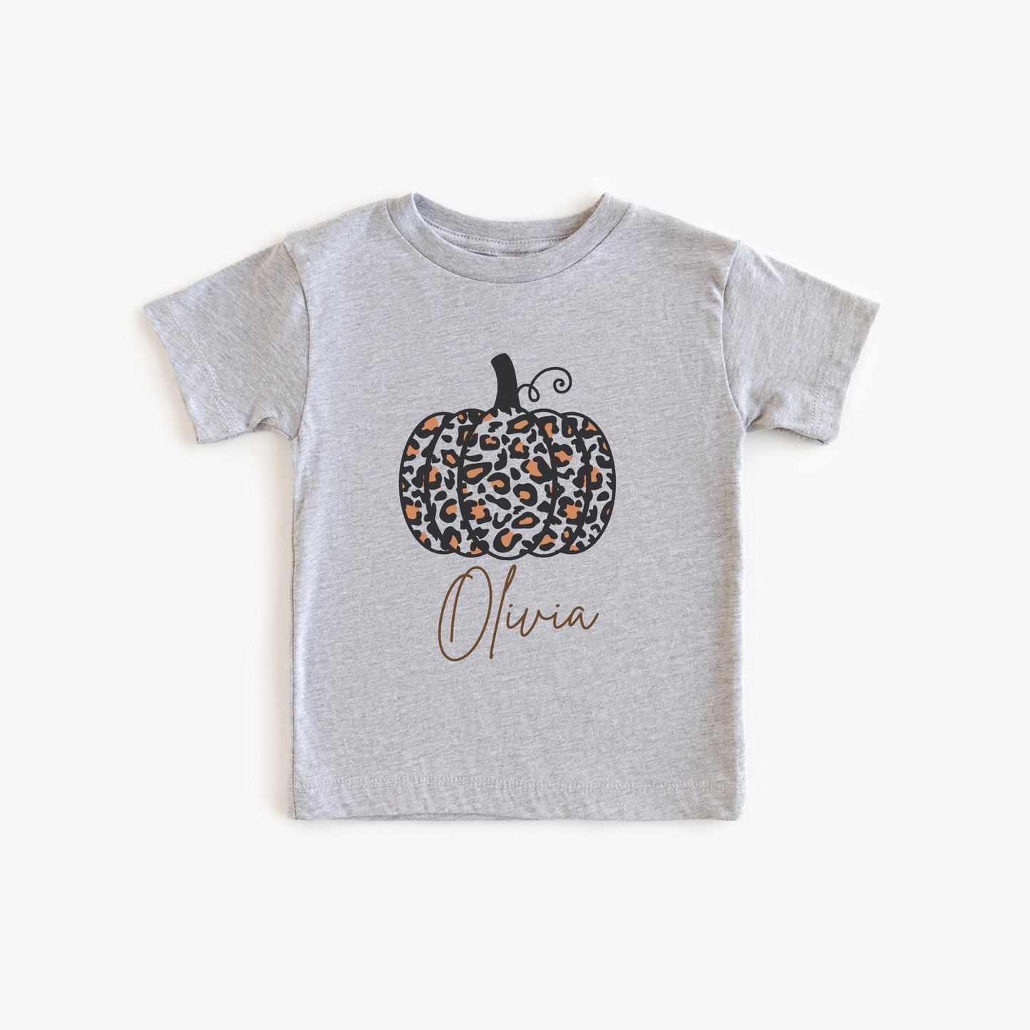 Personalized Girls Pumpkin Shirt: Custom Leopard Cheetah Fall Themed Outfit