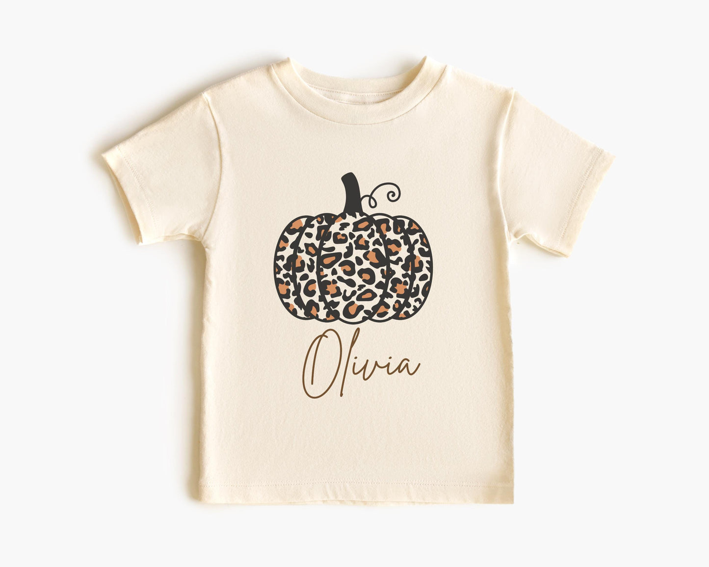 Personalized Girls Pumpkin Shirt: Custom Leopard Cheetah Fall Themed Outfit