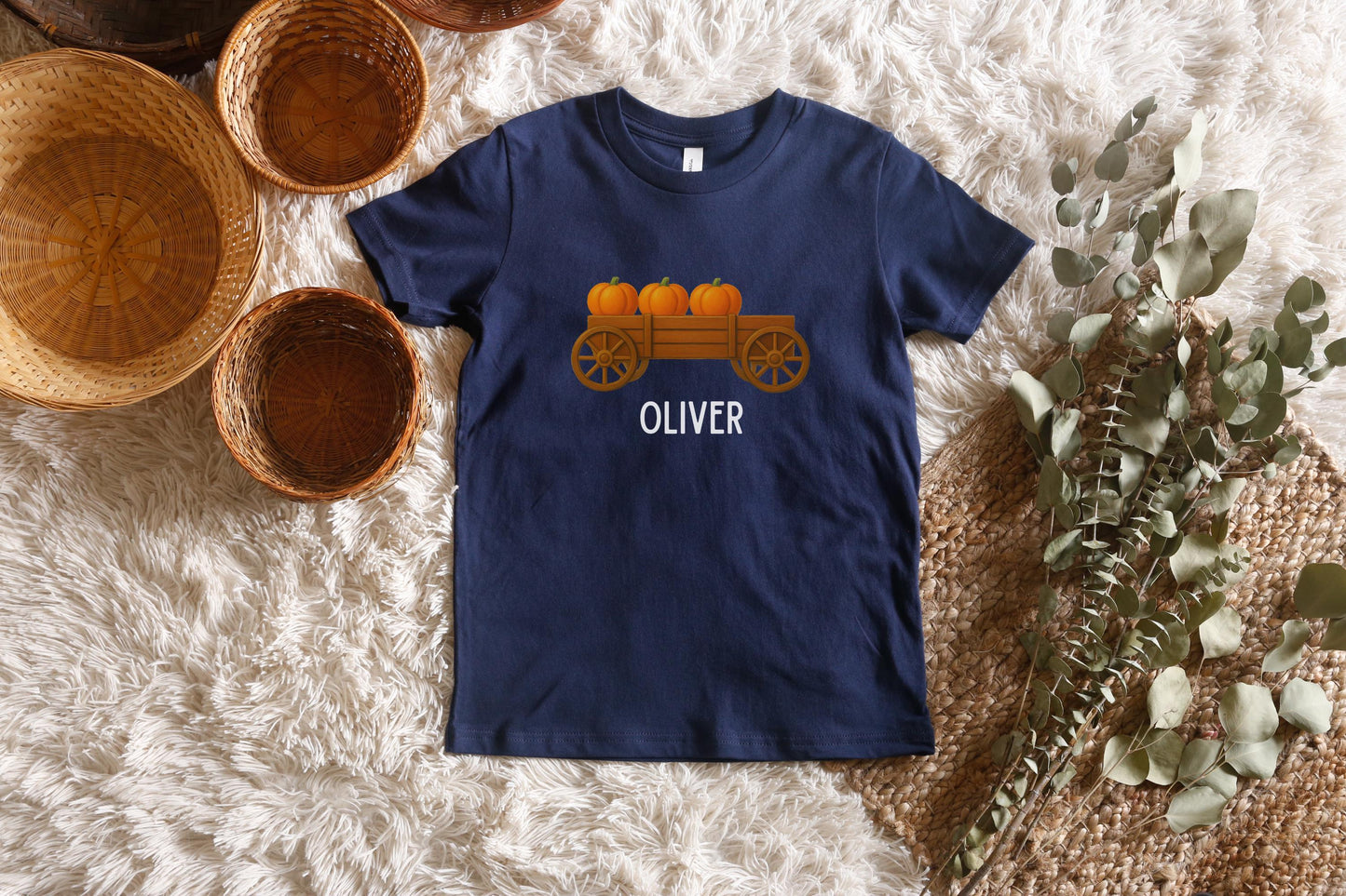 Personalized Boys Pumpkin Patch Shirt: Custom Fall Pumpkin Picking Halloween Tee