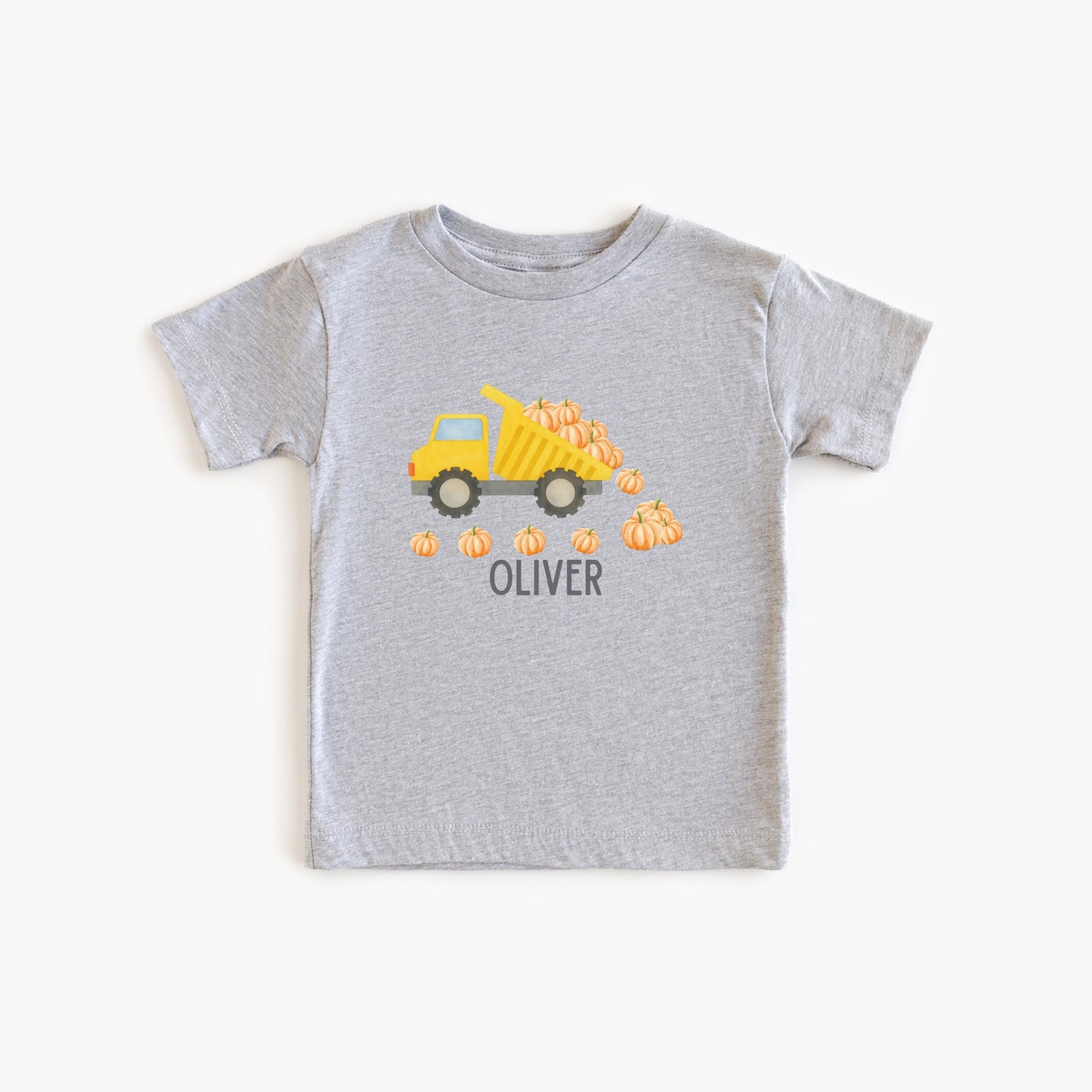 Personalized Boys Pumpkin Dump Truck Shirt: Custom Fall Halloween Gift for Kids