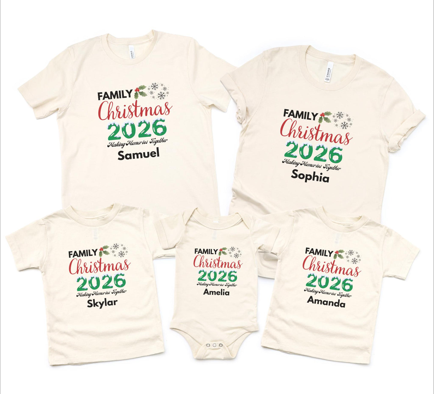 Personalized Family Christmas 2026 Making Memories Together Shirt: Custom Holiday Party Tees