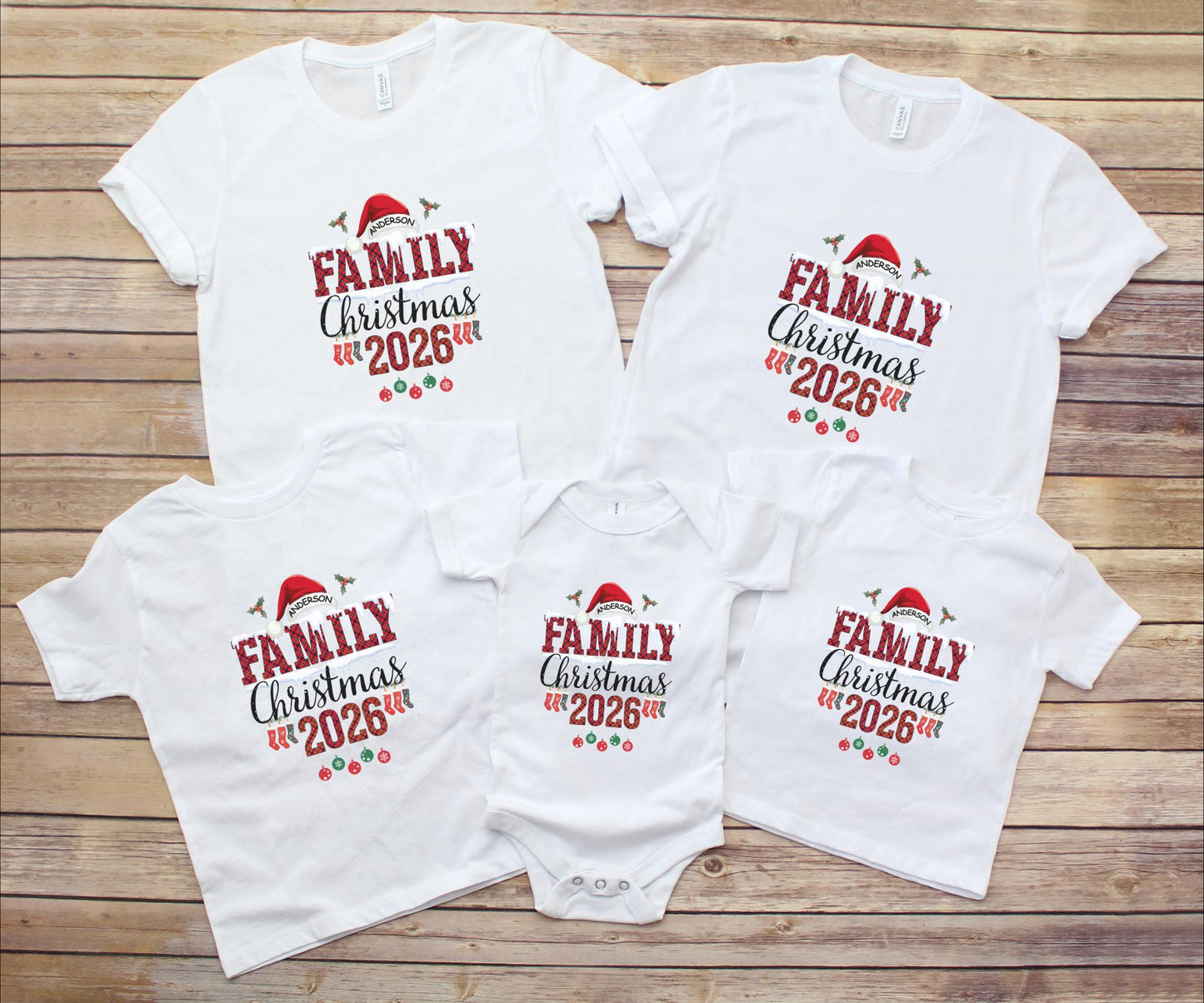 Personalized Family Christmas 2026 Shirt: Buffalo Plaid Holidy Party Outfit