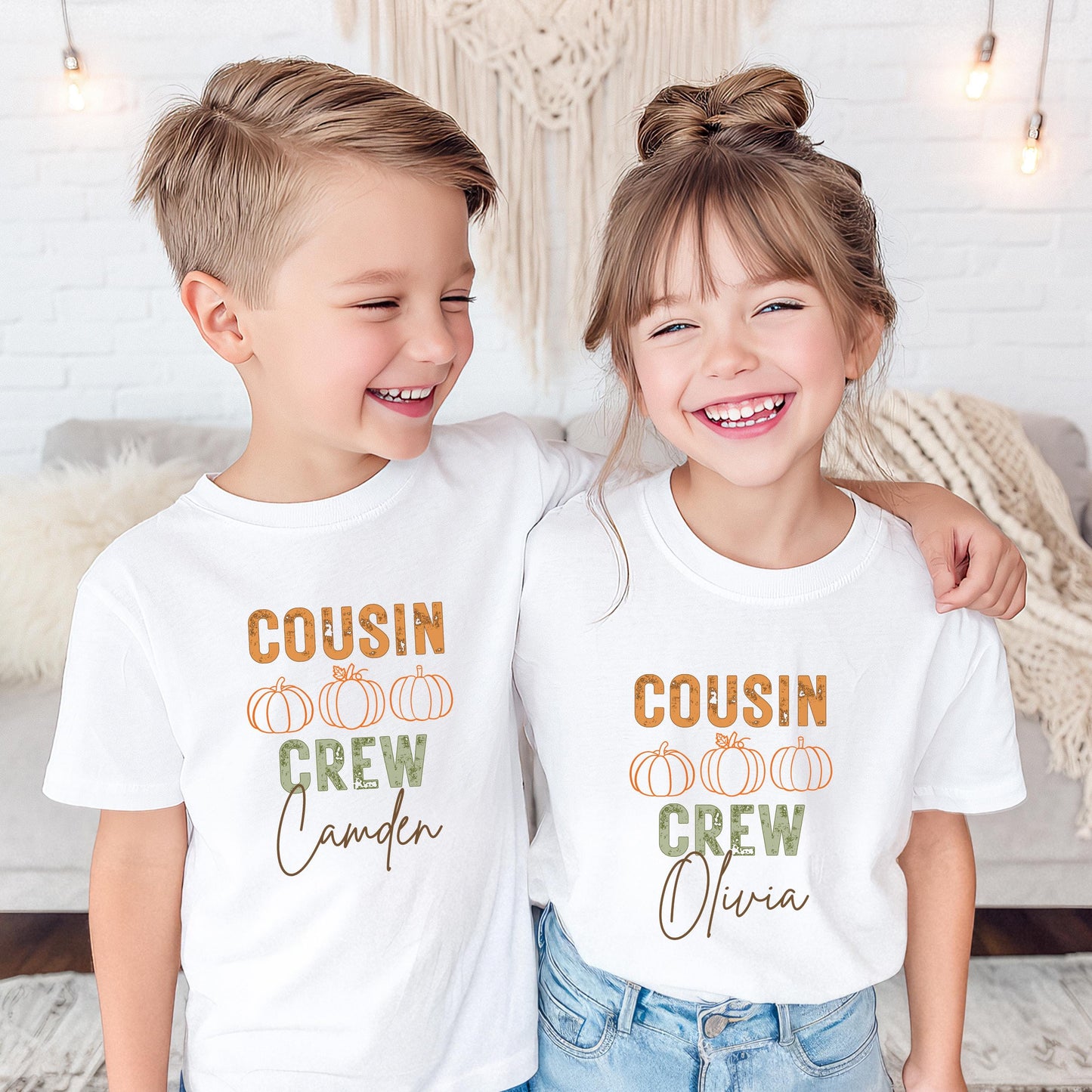 Custom Cousin Crew Pumpkin Shirt: Kids Toddler Youth Adults Pumpkin Patch Fall Outfit