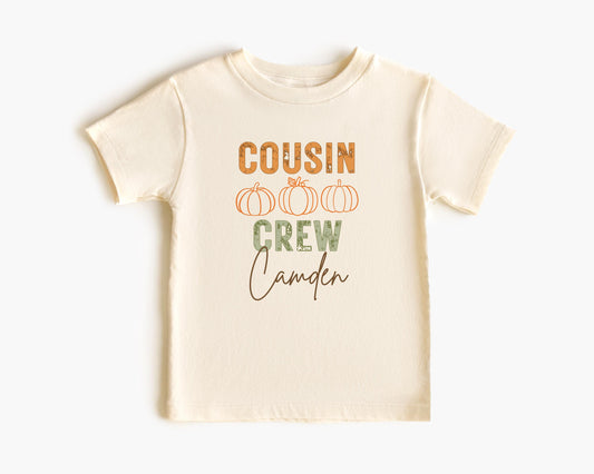 Custom Cousin Crew Pumpkin Shirt: Kids Toddler Youth Adults Pumpkin Patch Fall Outfit