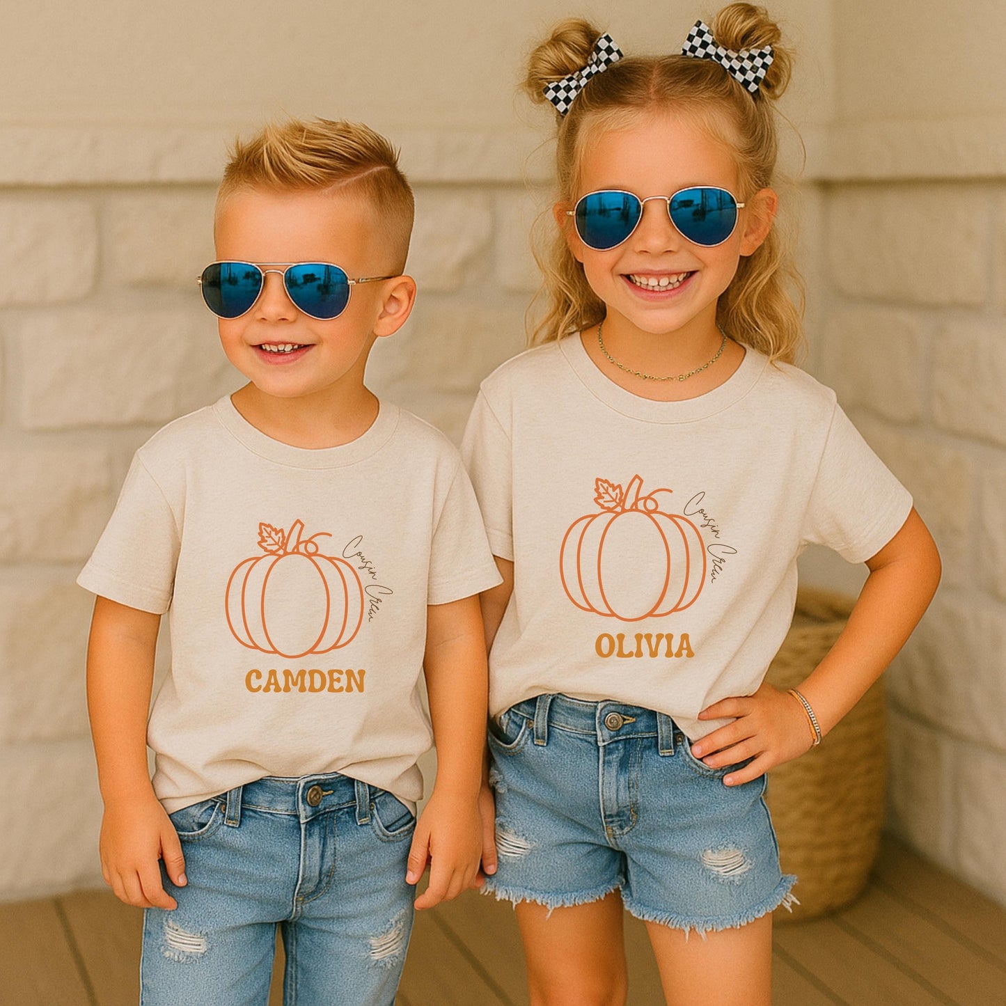 Custom Cousin Crew Pumpkin Shirt: Kids Toddler Youth Adults Pumpkin Patch Fall Outfit