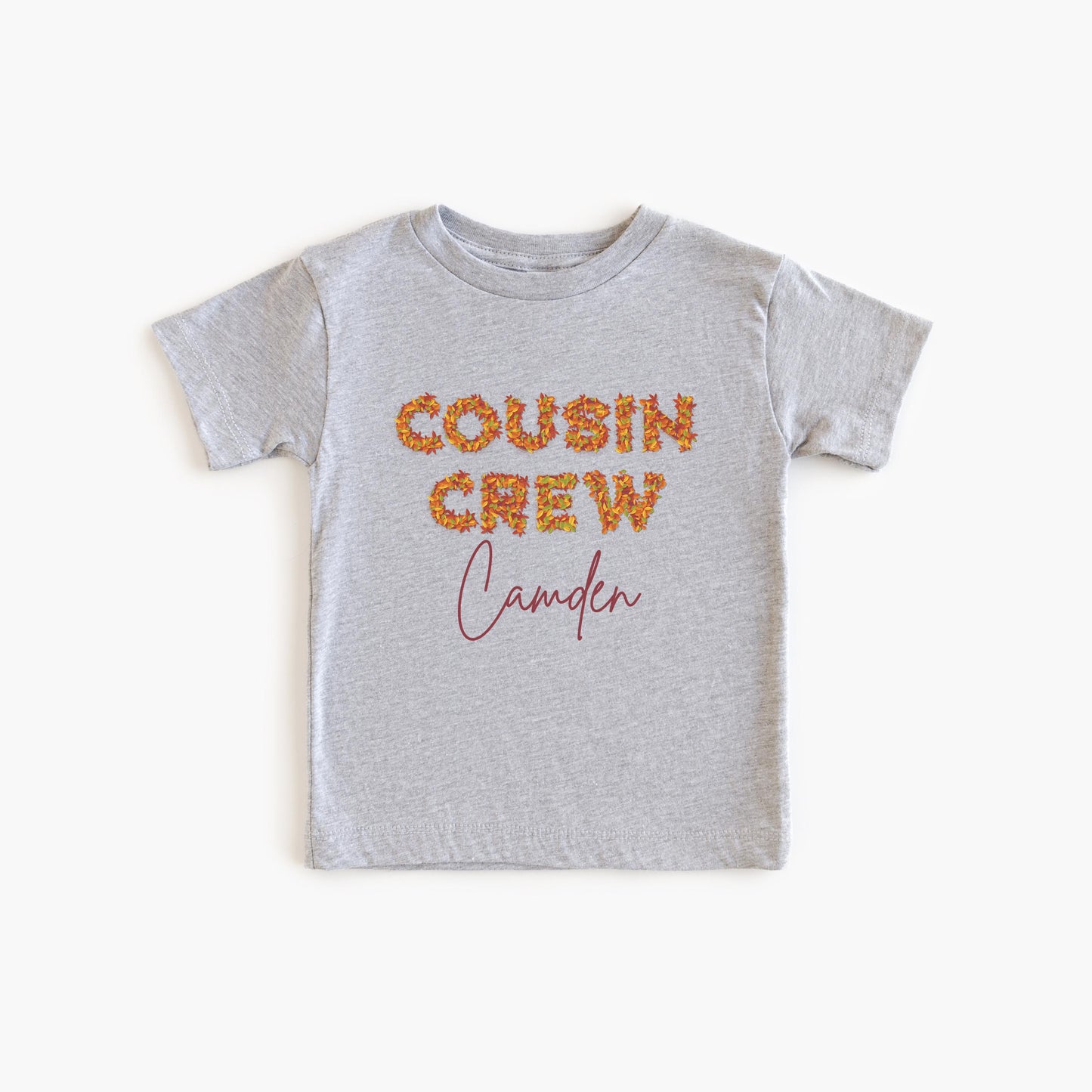 Custom Fall Leaves Cousin Crew Shirt: Kids Toddler Youth Adults Autumn Outfit