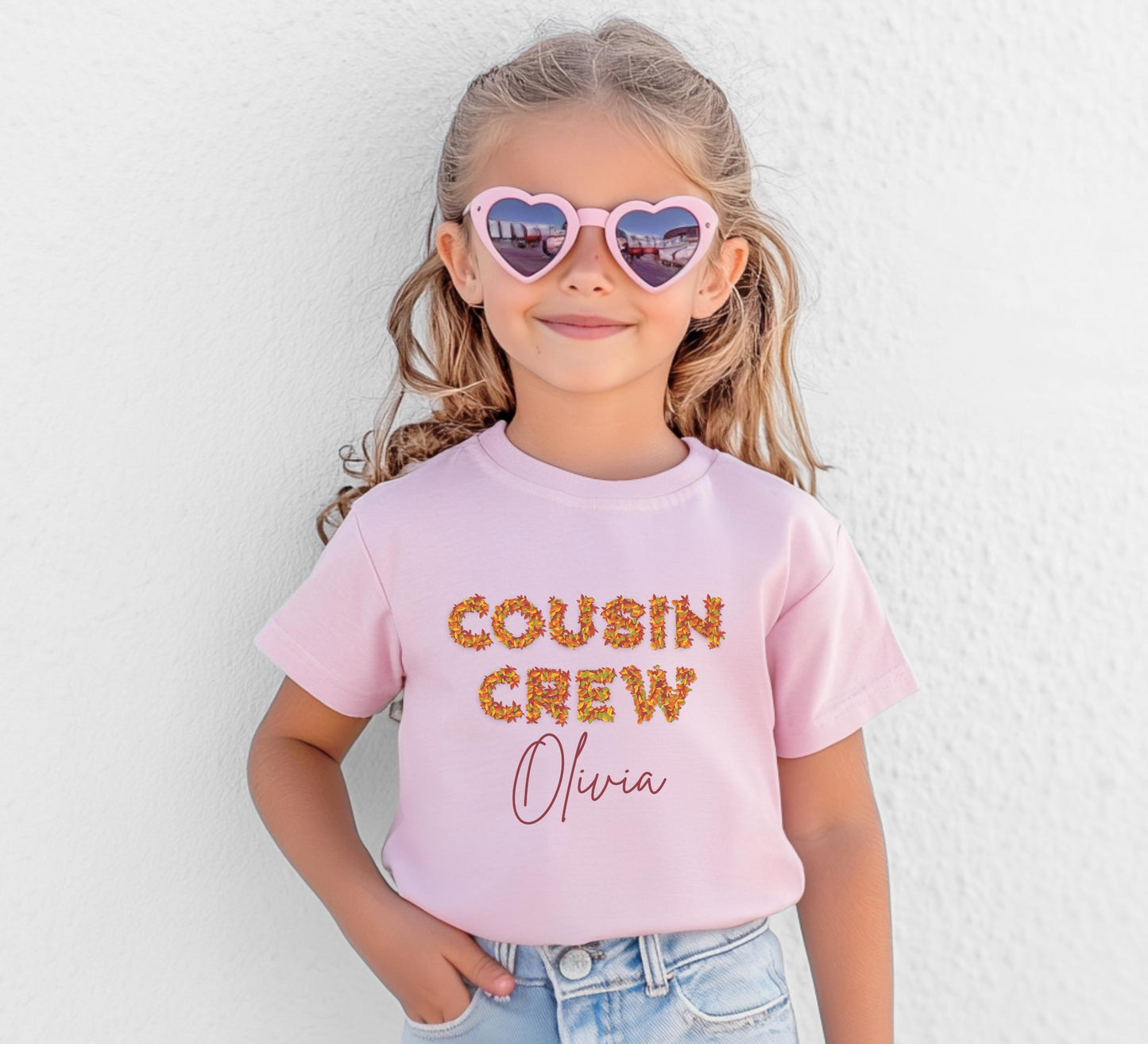 Custom Fall Leaves Cousin Crew Shirt: Kids Toddler Youth Adults Autumn Outfit