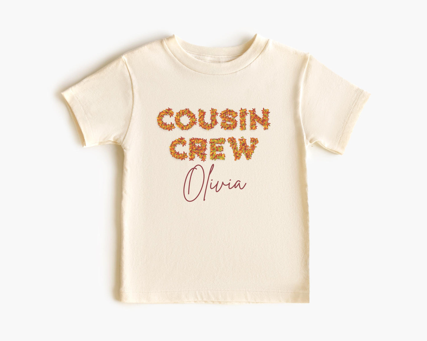 Custom Fall Leaves Cousin Crew Shirt: Kids Toddler Youth Adults Autumn Outfit