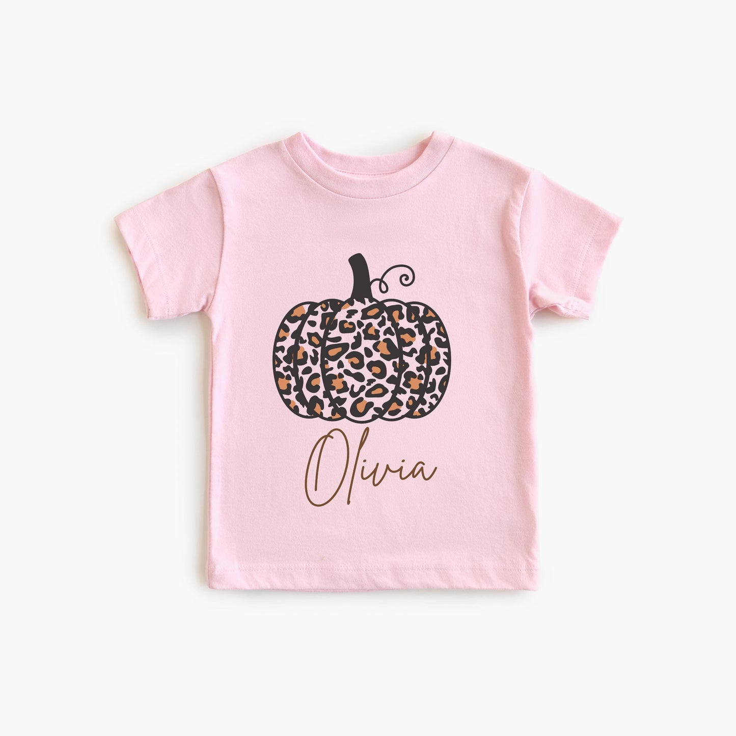Personalized Girls Pumpkin Shirt: Custom Leopard Cheetah Fall Themed Outfit