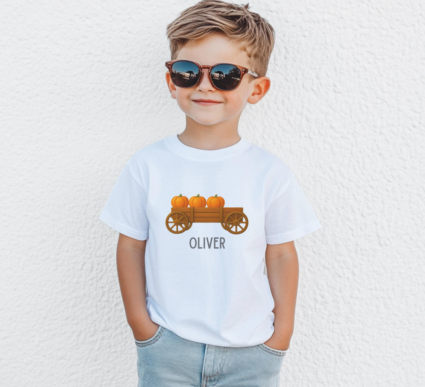 Personalized Boys Pumpkin Patch Shirt: Custom Fall Pumpkin Picking Halloween Tee