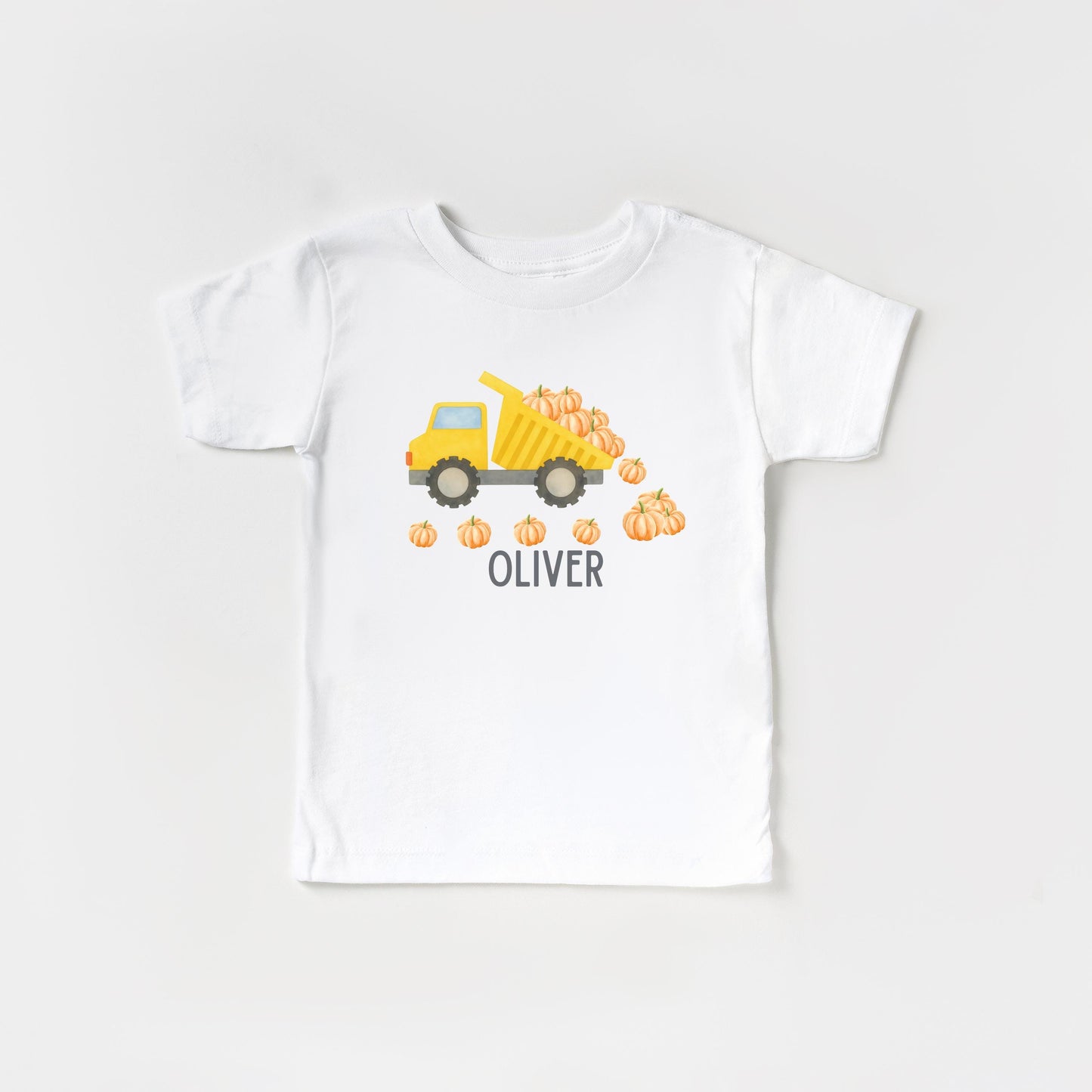 Personalized Boys Pumpkin Dump Truck Shirt: Custom Fall Halloween Gift for Kids