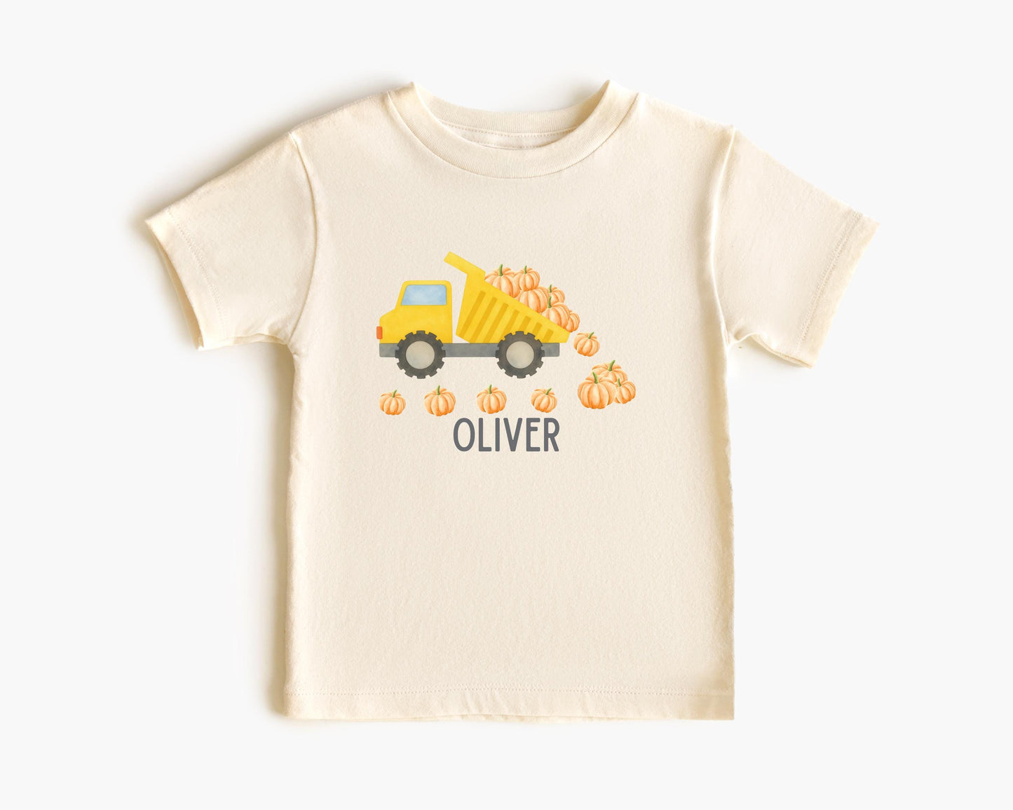 Personalized Boys Pumpkin Dump Truck Shirt: Custom Fall Halloween Gift for Kids