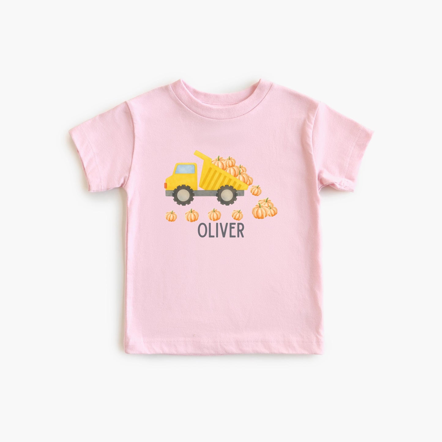 Personalized Boys Pumpkin Dump Truck Shirt: Custom Fall Halloween Gift for Kids